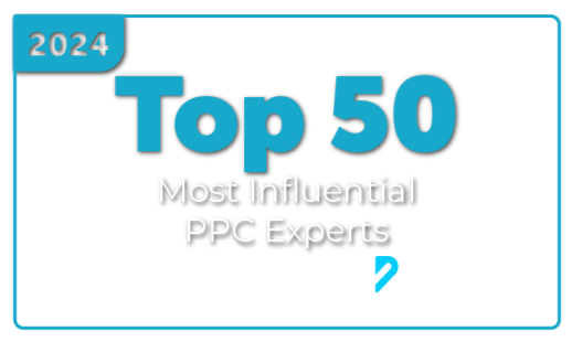 As Seen On image showing 2024 Top 50 Most Influential PPC Experts by PPCsurvey.com.